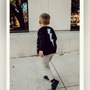 Party Cardi, Light The Night Black Kids Sweater w/ Lightening Bolt Sz 4 Yrs